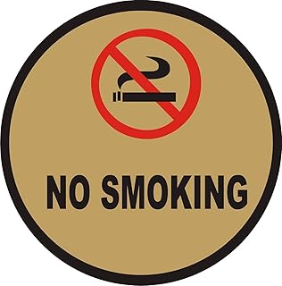 desirous world no smoking 圆形贴纸亚克力板金色乙烯基贴纸长 15.